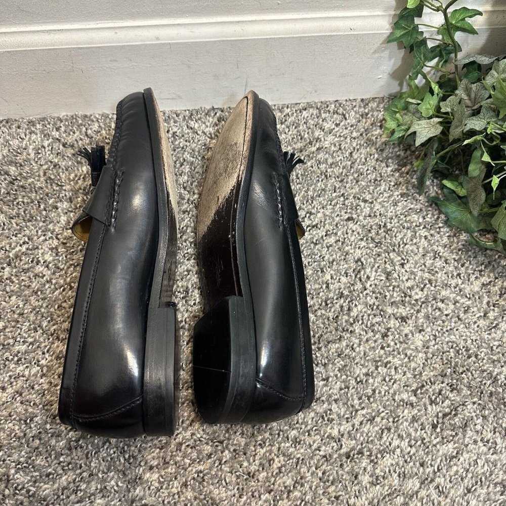 Cole Haan Mens Pinch Tassel Moc Toe Black Leather Loafer Slip On Size 10.5 D - Picture 7 of 10